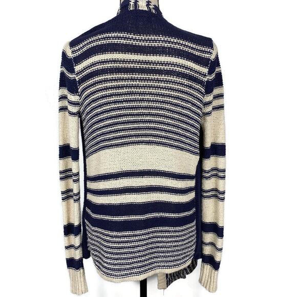 Lucky Brand Cardigan Sweater Open Front Knit Striped 7w51170 Womens Sz XS - Picture 3 of 13